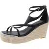 Dkny Maryn Womens Embellished Faux Leather Platform Sandals In Black