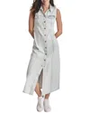 Dkny Maxi Button Front Dress In Blue