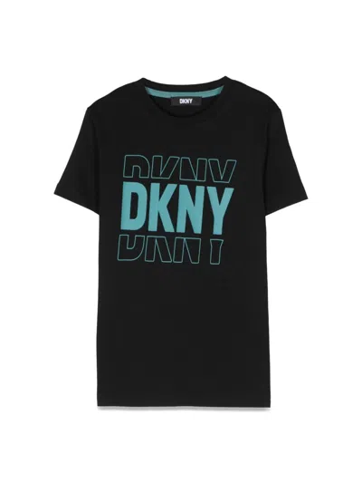 Dkny Kids' Mc Logo T-shirt In Black