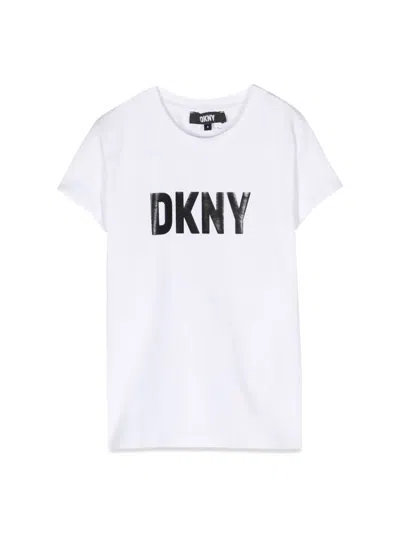 Dkny Kids' Mc Logo T-shirt In White
