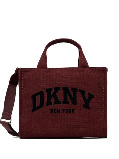 Dkny Medium Hadlee Logo-print Tote Bag In Burgundy