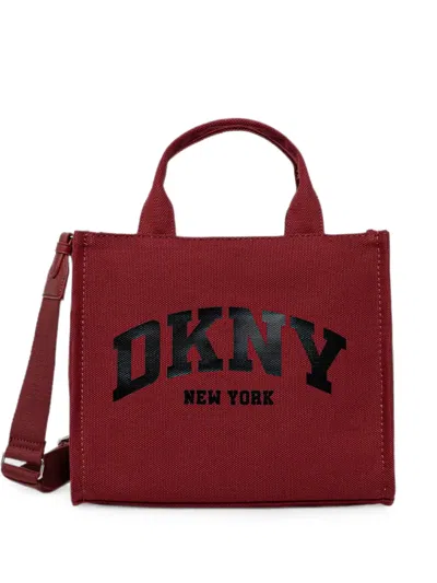 Dkny Medium Hadlee Logo-print Tote Bag In Burgundy