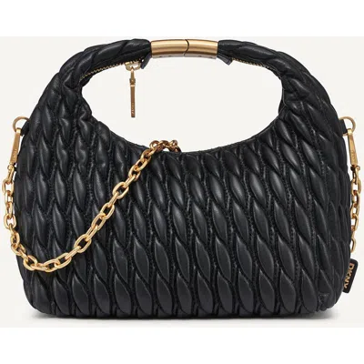 Dkny Mel Tz Hobo In Blk/gold
