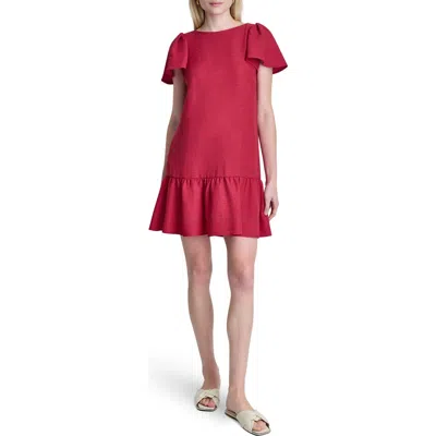Dkny Mélange Flutter Sleeve Minidress In Red