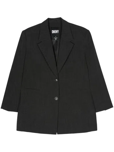 Dkny Mélange Twill Blazer In Grey