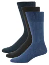 Dkny Men's 3-pack Solid Crew Socks In Blue