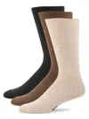 Dkny Babies' Men's 3-pack Solid Crew Socks In Medium Brown