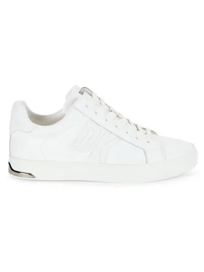 Dkny Men's Abeni Logo Low Top Sneakers In Bright White