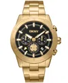 Dkny Men's Bryant Park Chronograph Gold-tone Stainless Steel Bracelet Watch, 44mm