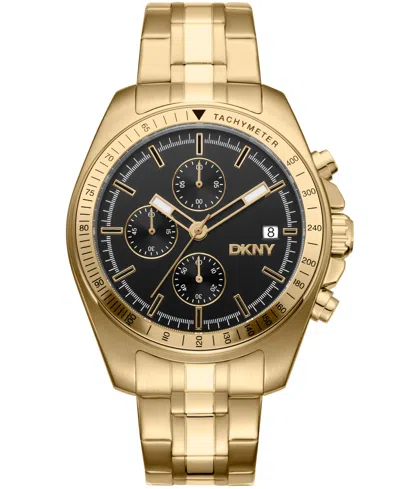 Dkny Men's Central Park Chronograph Gold-tone Stainless Steel Bracelet Watch, 42mm