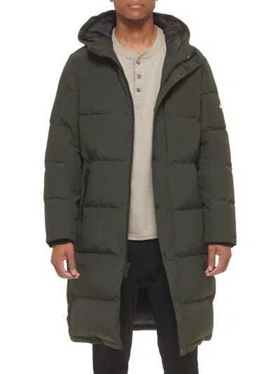 Dkny Men's Classic Fit Quilted Parka Jacket In Dark Olive