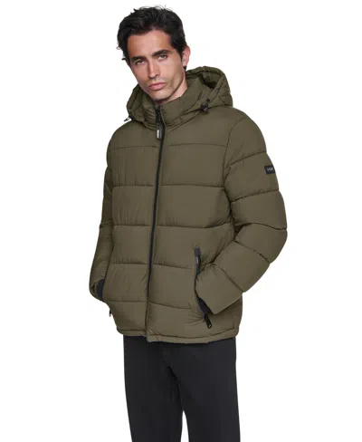 Dkny Men's Classic Puffer Jacket In Green