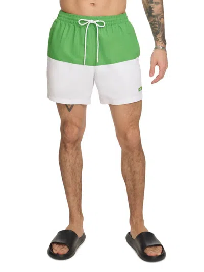 DKNY MEN'S COLORBLOCK DRAWSTRING SWIM SHORTS