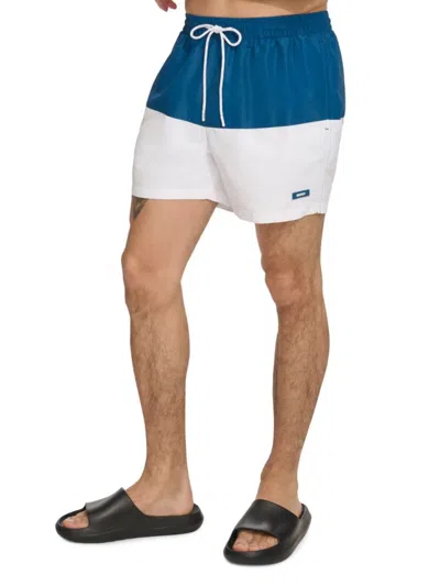DKNY MEN'S COLORBLOCK DRAWSTRING SWIM SHORTS