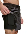 Dkny Core Volley Shorts Lined Swim Trunks In Black Camo