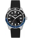 Dkny Men's Crosby Sport Black Silicone Strap Watch, 42mm