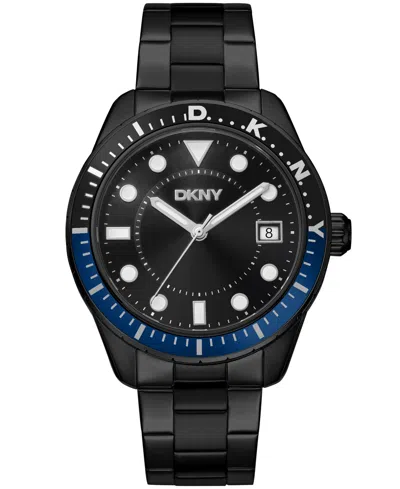 Dkny Men's Crosby Sport Black Stainless Steel Bracelet Watch, 42mm