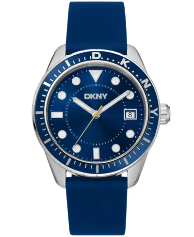 Dkny Men's Crosby Sport Blue Silicone Strap Watch, 42mm
