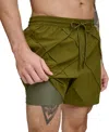 DKNY MEN'S DIAMOND PINTUCK PERFORMANCE 5" VOLLEY SHORTS