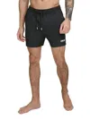 Dkny Men's Drawstring Standard Fit Swim Shorts In Black