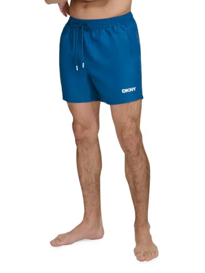 DKNY MEN'S DRAWSTRING STANDARD FIT SWIM SHORTS