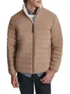 Dkny Men's Quilted Fleece-lined Full-zip Puffer Jacket In Tan