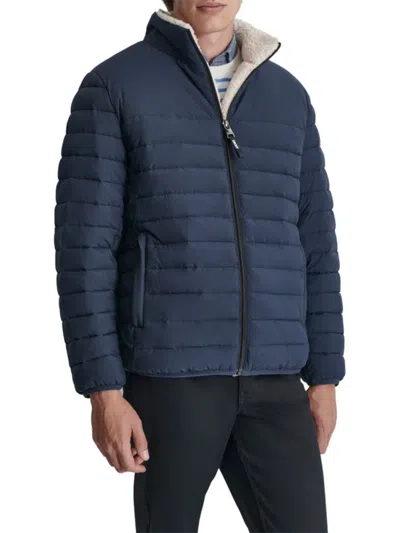 DKNY MEN'S FAUX SHEARLING PUFFER JACKET