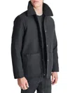Dkny Faux Shearling Lined Chore Jacket In Black