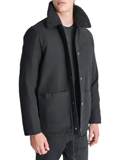 DKNY MEN'S FAUX SHEARLING TRUCKER JACKET