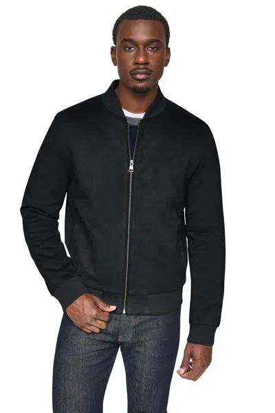 Dkny Men's Faux Suede Bomber Jacket In Black