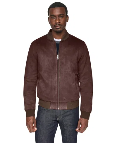 Dkny Men's Faux-suede Bomber Jacket In Brown