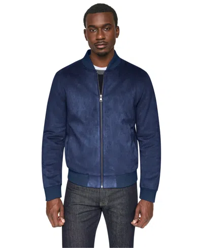 Dkny Men's Faux-suede Bomber Jacket In Blue