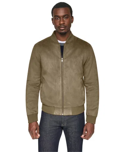 Dkny Men's Faux-suede Bomber Jacket In Green