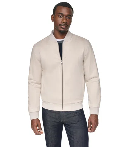 Dkny Men's Faux-suede Bomber Jacket In Neutral