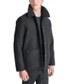 Dkny Faux Shearling Lined Chore Jacket In Black