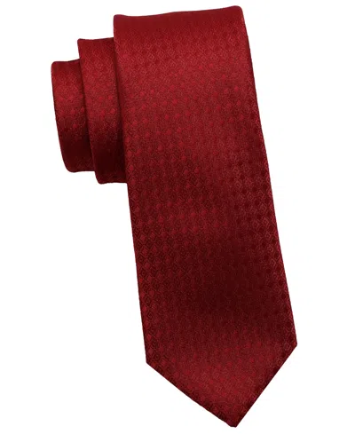 Dkny Men's Geo Neat Geometric Pattern Slim Tie In Red