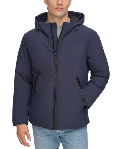 Dkny Men's Hooded Full-zip Jacket In Navy