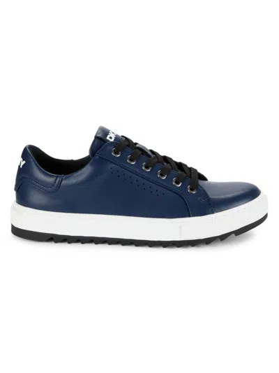 Dkny Men's Leather Sneakers In Navy