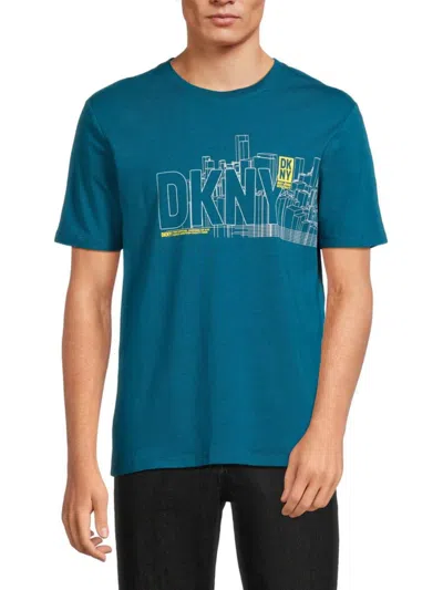 Dkny Men's Logo Graphic T Shirt In Blue