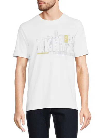 Dkny Men's Logo Graphic T Shirt In White