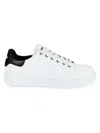 DKNY MEN'S LOGO LEATHER LOW TOP SNEAKERS