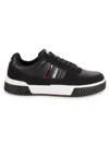Dkny Men's Logo Low Top Platform Sneakers In Black