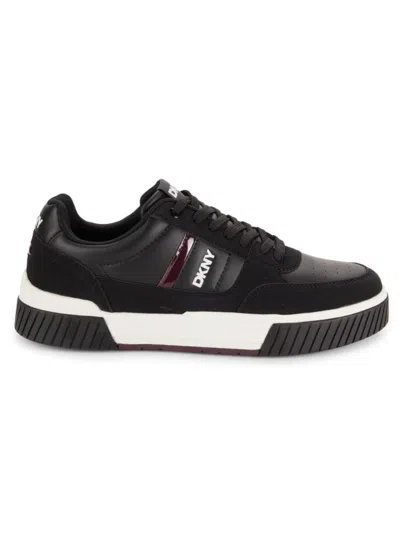 Dkny Men's Logo Low Top Platform Sneakers In Black