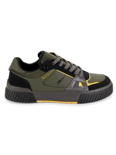 Dkny Men's Logo Low Top Sneakers In Green