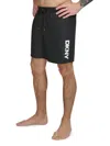 Dkny Men's Logo Standard Fit Swim Shorts In Black