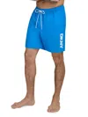 Dkny Men's Logo Standard Fit Swim Shorts In Blue