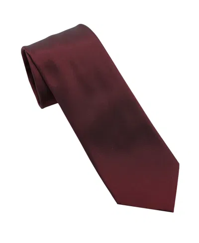 Dkny Men's Matte Satin Slim Design Tie In Burgundy