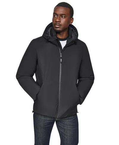 Dkny Men's Midweight Stretch Hooded Puffer Jacket In Blue