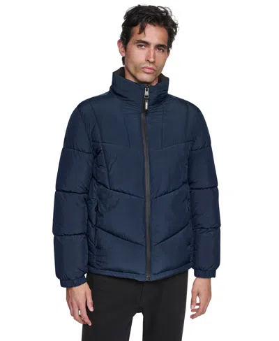 Dkny Men's Midweight Stretch Puffer Jacket In Animal Print