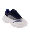 Dkny Men's Mixed Media Low Top Lightweight Sole Trekking Sneakers In Navy